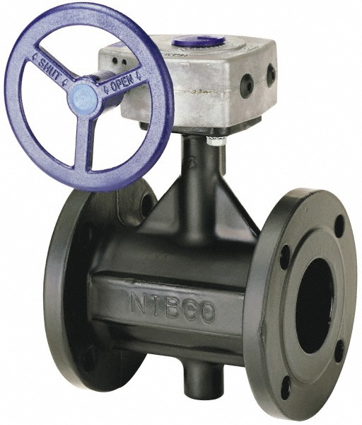 NIBCO Manual Flanged Butterfly Valve: 4" Pipe, Bare Stem Handle - NLFR00H