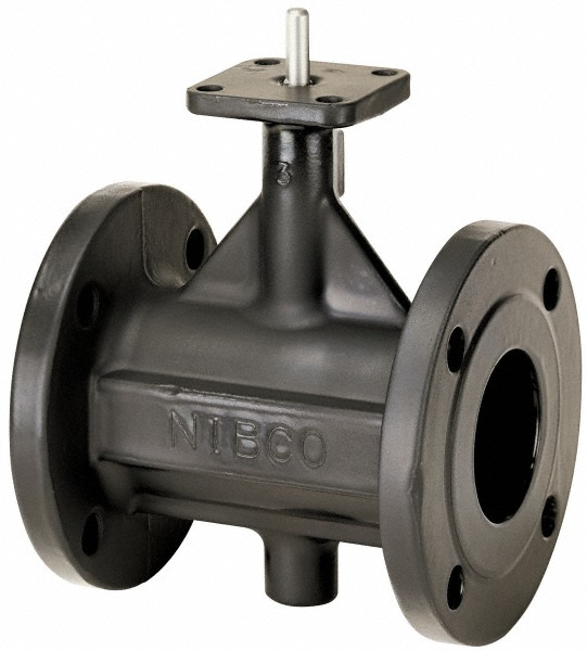 NIBCO Manual Flanged Butterfly Valve: 4" Pipe, Bare Stem Handle - NLFR00H