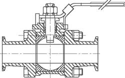 VNE Sanitary Manual Ball Valve: 4" Pipe, Full Port - E90WW-64.0