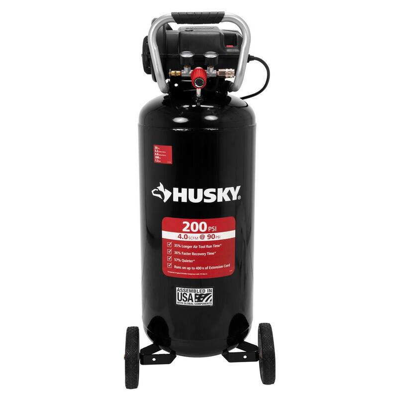 Husky 20 Gal. 200 PSI Oil Free Portable Vertical Electric Air Compressor - C202H