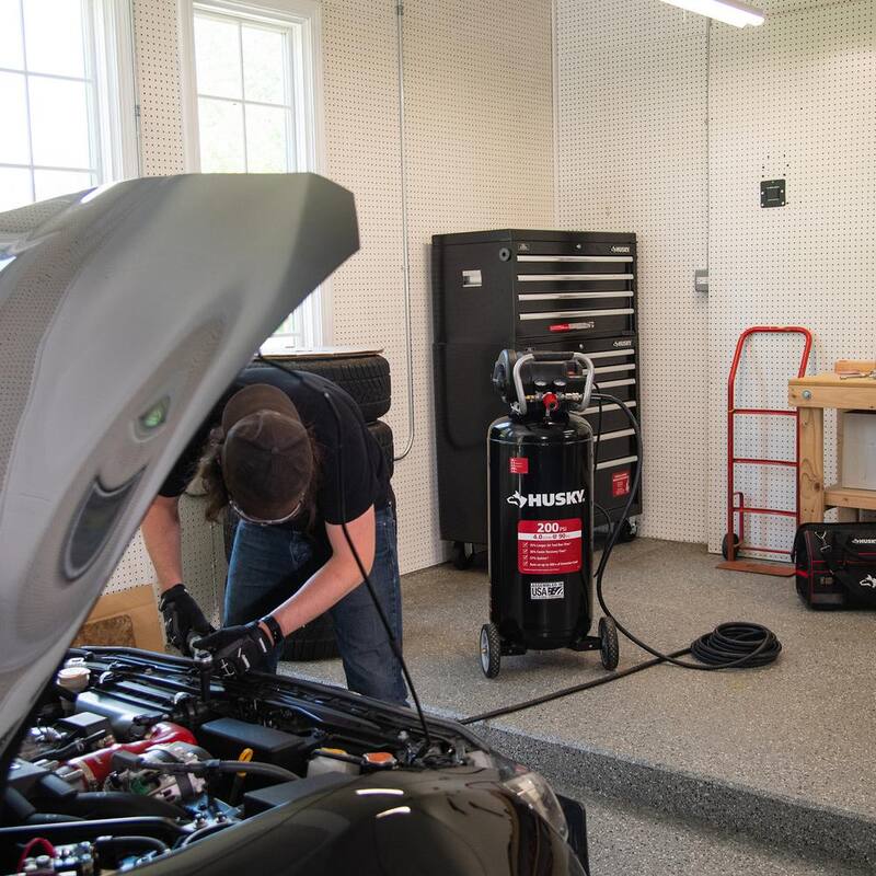 Husky 20 Gal. 200 PSI Oil Free Portable Vertical Electric Air Compressor - C202H