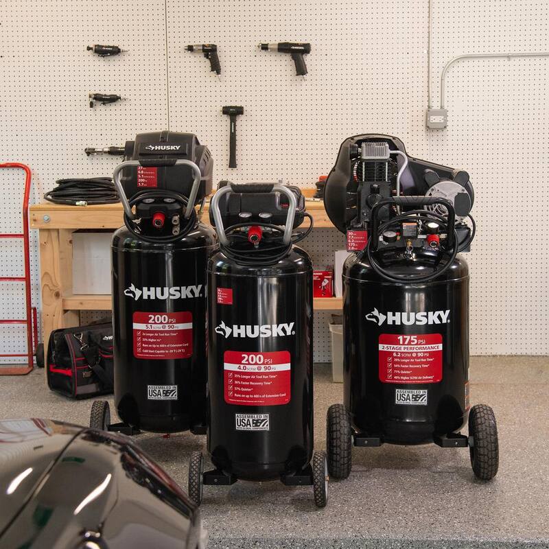 Husky 20 Gal. 200 PSI Oil Free Portable Vertical Electric Air Compressor - C202H