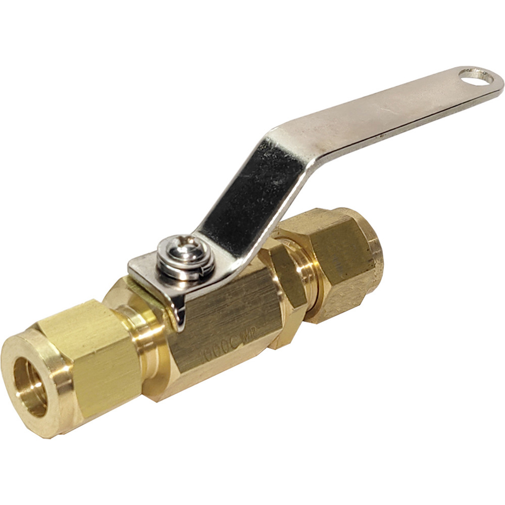 Midwest Control Miniature Manual Ball Valve: Full Port, Brass - BVLM-25Y