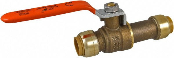 SharkBite Standard Manual Ball Valve: 1/2 x 1/2" Pipe, Standard Port - UR22222