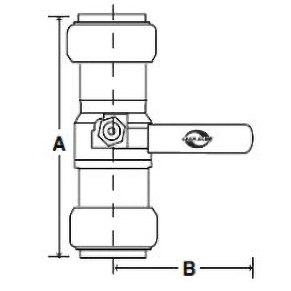 SharkBite Standard Manual Ball Valve: 1/2 x 1/2" Pipe, Standard Port - UR22222