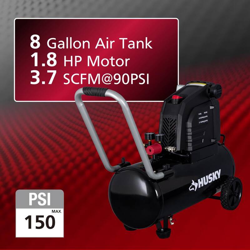 Husky 8 Gallon 150PSI Hotdog Air Compressor - 0300816