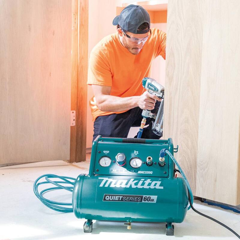 Makita Quiet Series 1-1/2 HP 3 Gal. Oil-Free Electric Air Compressor - MAC320Q