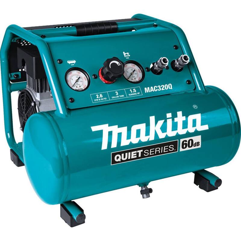 Makita Quiet Series 1-1/2 HP 3 Gal. Oil-Free Electric Air Compressor - MAC320Q