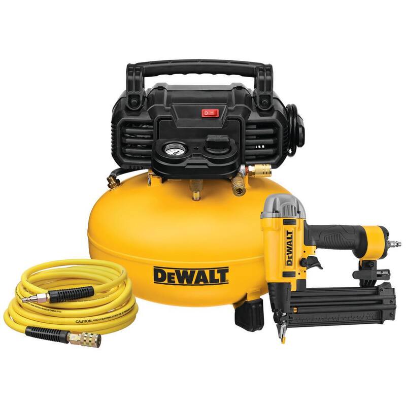 DEWALT 6 Gal. 18-Gauge Brad Nailer and Heavy-Duty Pancake Electric Air Compressor Combo Kit - DWFP1KIT