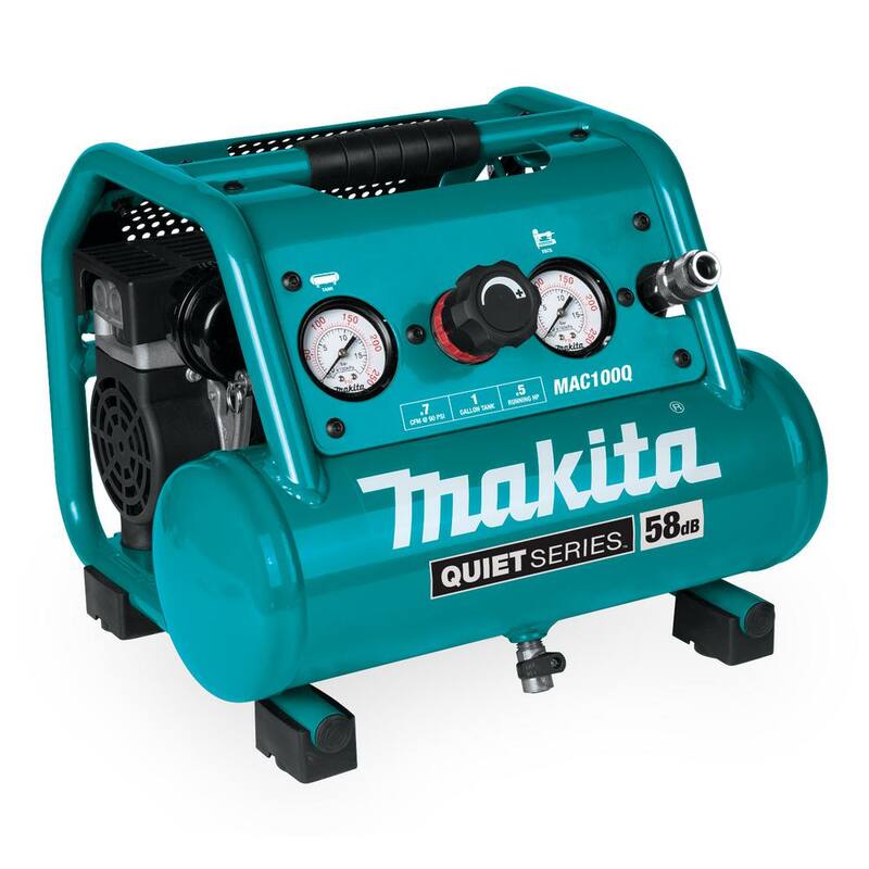 Makita Quiet Series, 1/2 HP, 1 Gal. Compact, Oil-Free, Electric Air Compressor - MAC100Q
