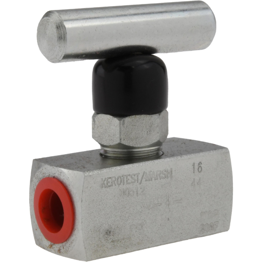 Brennan Needle Valve: Straight, 1/2" Pipe, NPT End, Stainless Steel Body, Polytetrafluoroethylene Seal - NVN-2040-SS