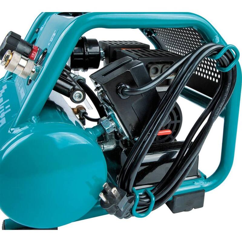 Makita Quiet Series 1/2 HP, 1 Gal. Compact, Oil-Free, Electric Air Compressor, and 18-Gauge Brad Nailer Combo Kit - MAC100QK1