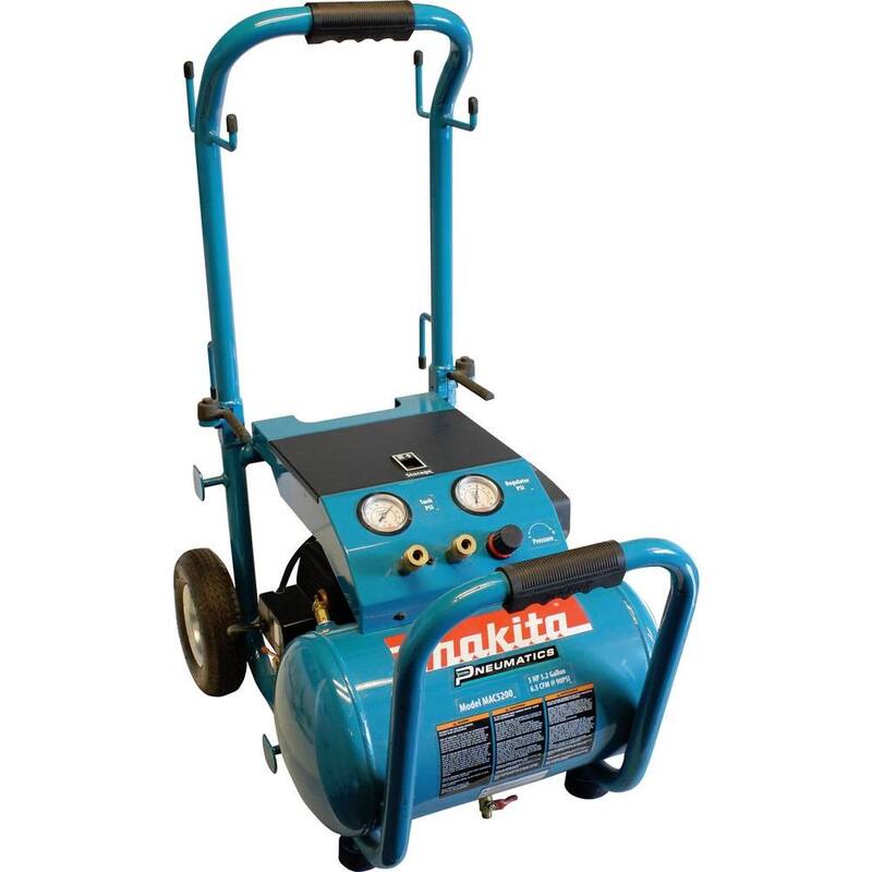 Makita Big Bore 5.2 Gal. 140 PSI 3.0 HP Portable Corded Electric Horizontal Single Tank Air Compressor (6.5 CFM at 90 PSI) - MAC5200