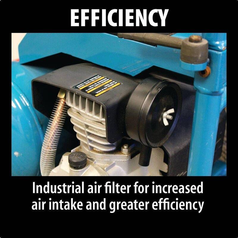 Makita Big Bore 5.2 Gal. 140 PSI 3.0 HP Portable Corded Electric Horizontal Single Tank Air Compressor (6.5 CFM at 90 PSI) - MAC5200