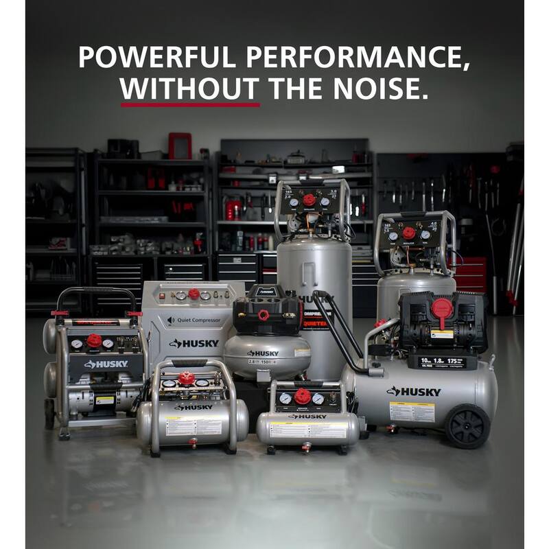 Husky 20 Gal. 165 PSI Vertical Electric Quiet Air Compressor - 3332013