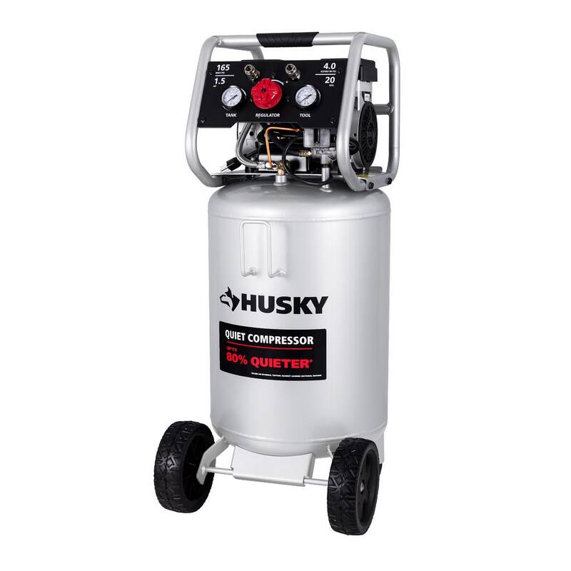 Husky 20 Gal. 165 PSI Vertical Electric Quiet Air Compressor - 3332013