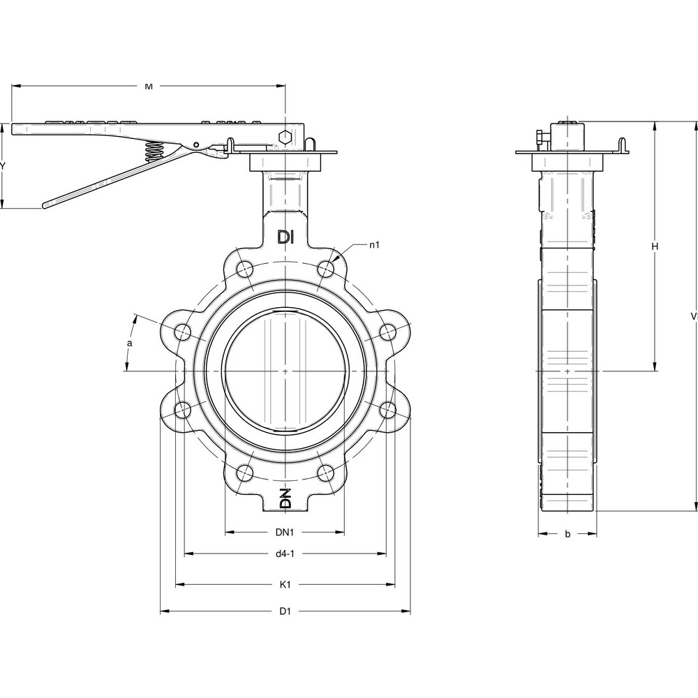 Apollo® Manual Lug Butterfly Valve: 8" Pipe, Gear Handle - LD14108SE12A