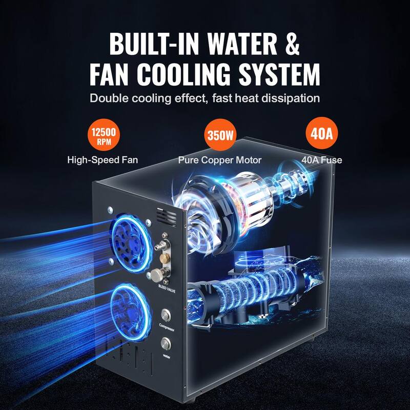 VEVOR 0.26 Gal. Portable Gas PCP Air Compressor 4500 PSI/30 Mpa Auto-Stop with Built-in Water Fan Cooling for Air Rifle Airgun - QQGYCQJ350WFB61NXV1
