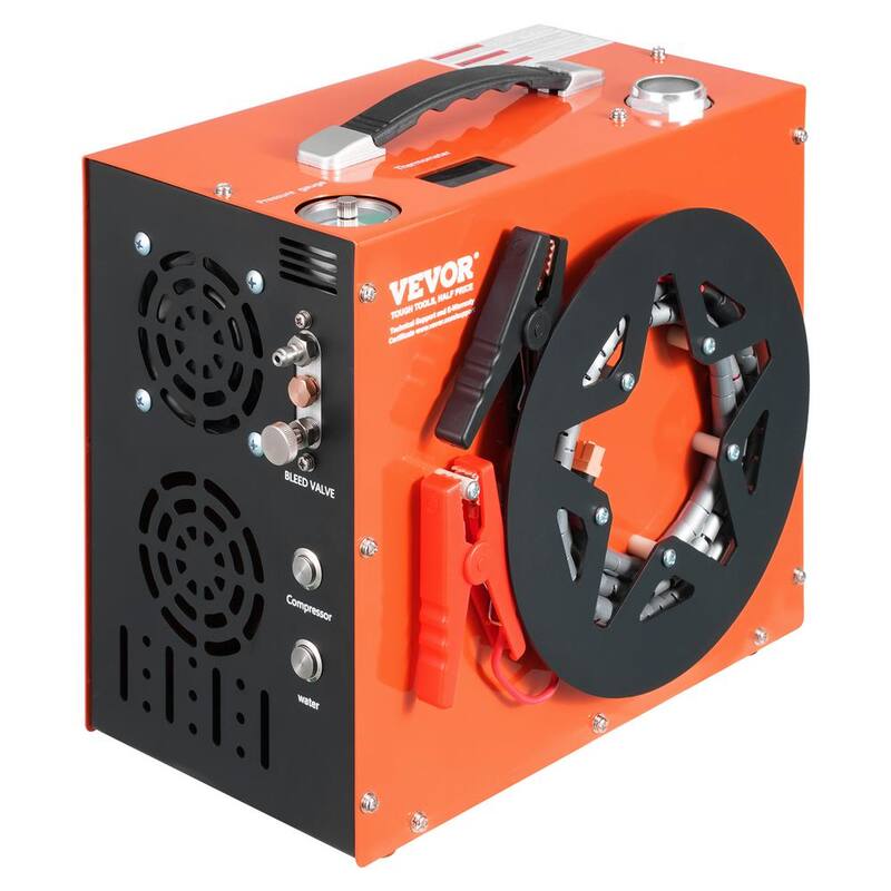 VEVOR 0.26 Gal. Portable Gas PCP Air Compressor 4500 PSI/30 Mpa Auto-Stop with Built-in Water Fan Cooling for Air Rifle Airgun - QQGYCQJ350WFB61NXV1