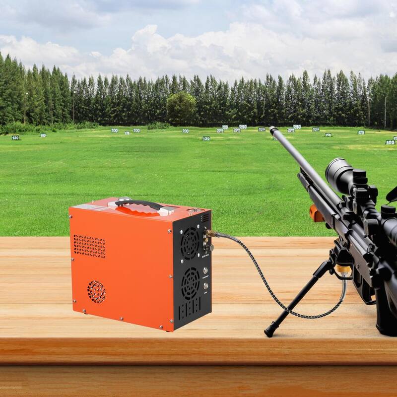 VEVOR 0.26 Gal. Portable Gas PCP Air Compressor 4500 PSI/30 Mpa Auto-Stop with Built-in Water Fan Cooling for Air Rifle Airgun - QQGYCQJ350WFB61NXV1