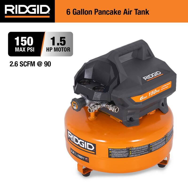 RIDGID RDGD 6 gal. 150 PSI Portable Electric Pancake Air Compressor - 02106416