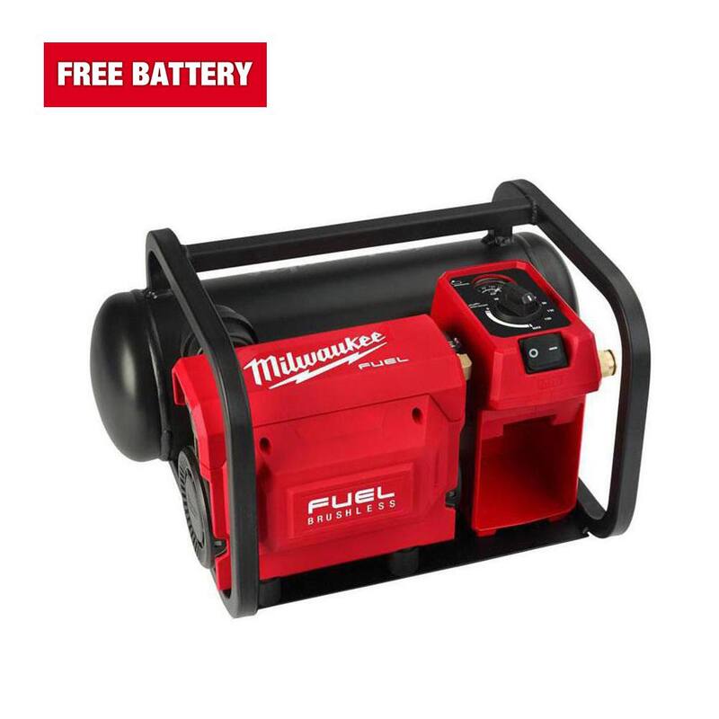 Milwaukee M18 FUEL 18-Volt Lithium-Ion Brushless Cordless 2 Gal. Electric Compact Quiet Compressor (Tool-Only) - 2840-20