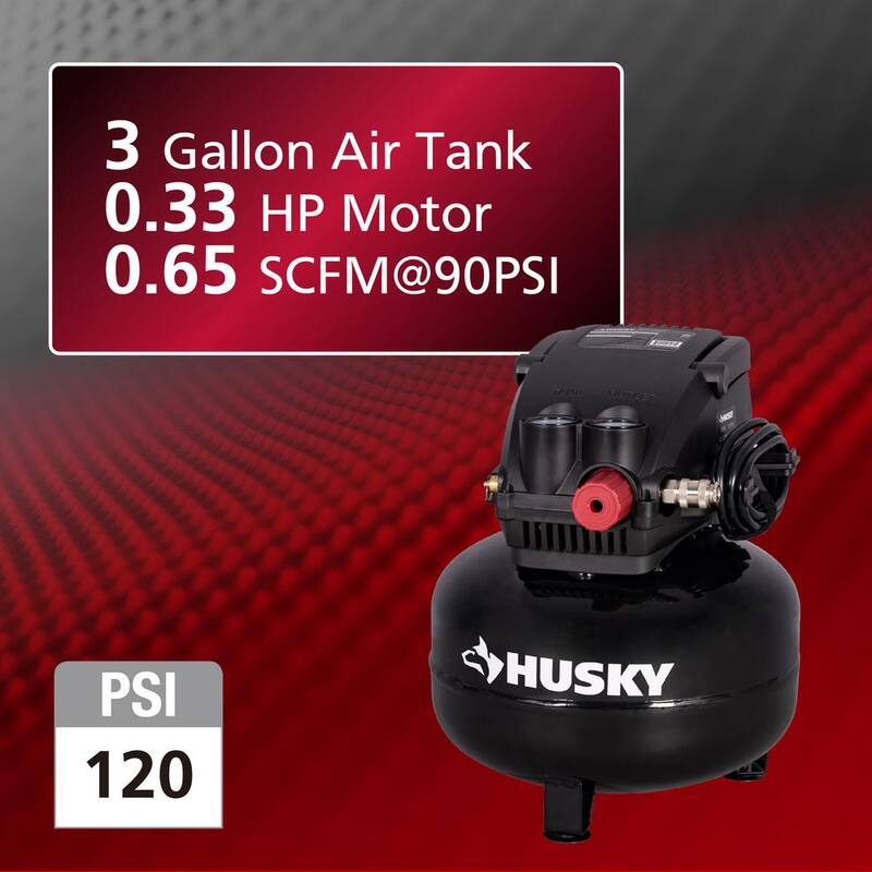 Husky 3 Gal. 120PSI Portable Electric Pancake Air Compressor - 0210342A