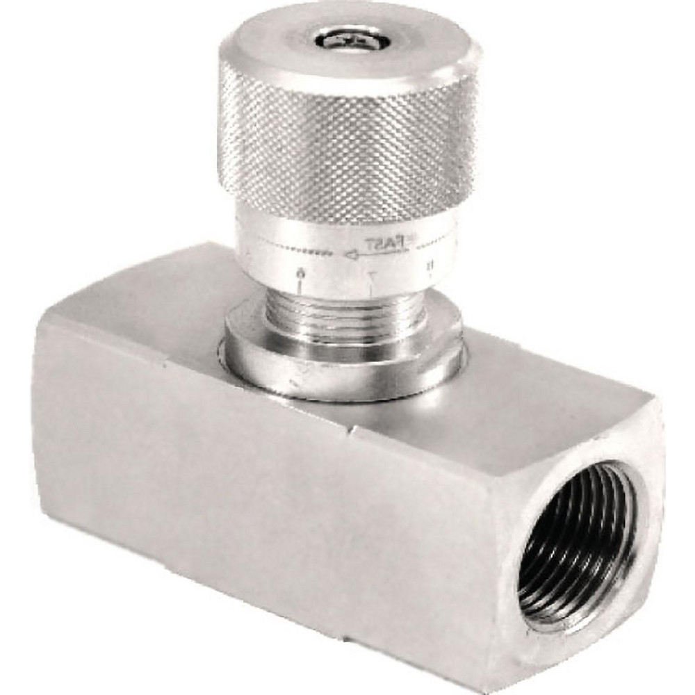 Brennan Needle Valve: Straight, 1/2" Pipe, Brass Body, Polytetrafluoroethylene Seal - NVN-2040-B