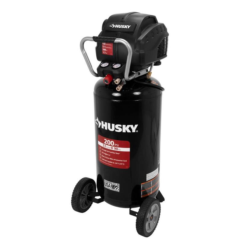 Husky 27 Gal. 200 PSI Oil Free Portable Vertical Electric Air Compressor - C271H