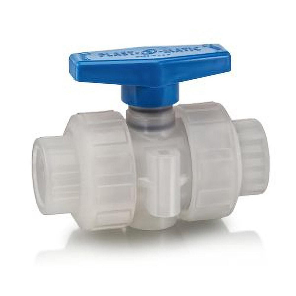 Plast-O-Matic True Union Manual Ball Valve: 1" Pipe, Full Port - MBV100EPT-PV