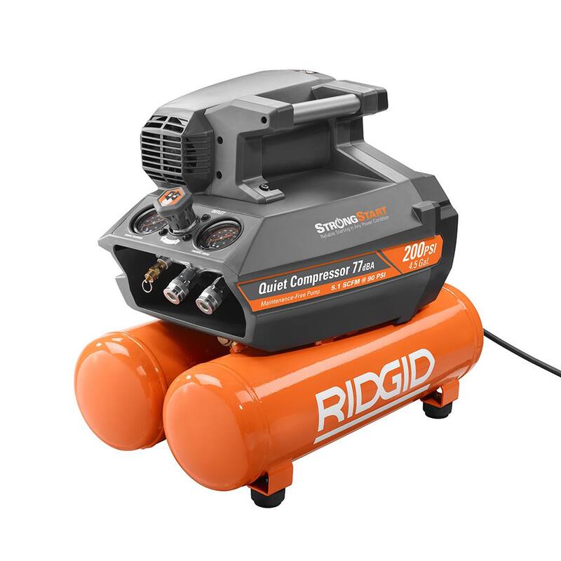 RIDGID 4.5 Gal. Portable Electric Quiet Air Compressor - OF45200SS