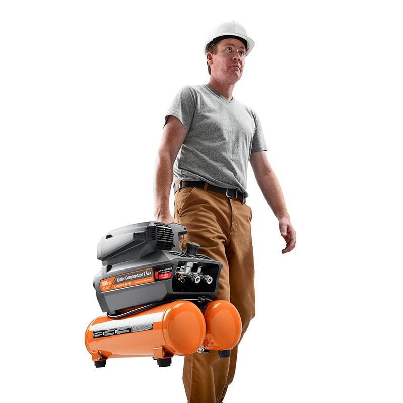 RIDGID 4.5 Gal. Portable Electric Quiet Air Compressor - OF45200SS