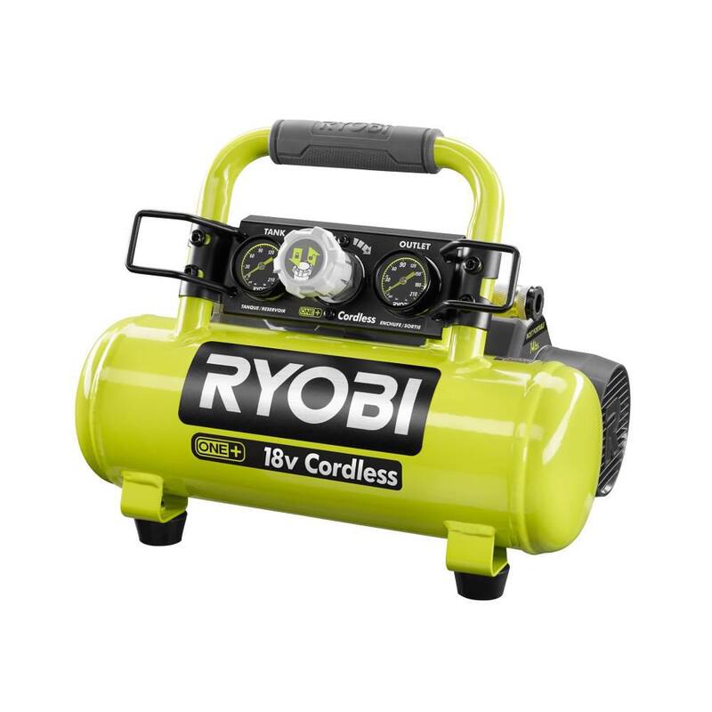 RYOBI ONE+ 1 Gal. 120 PSI Portable 18V Horizontal Air Compressor ( 0.5 CFM at 90 PSI ) - P739