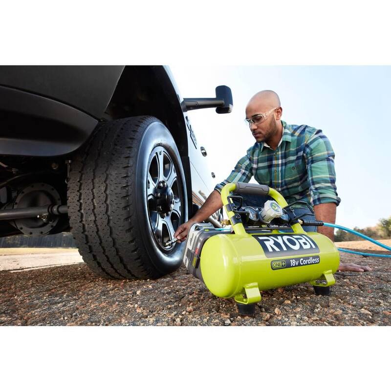 RYOBI ONE+ 1 Gal. 120 PSI Portable 18V Horizontal Air Compressor ( 0.5 CFM at 90 PSI ) - P739