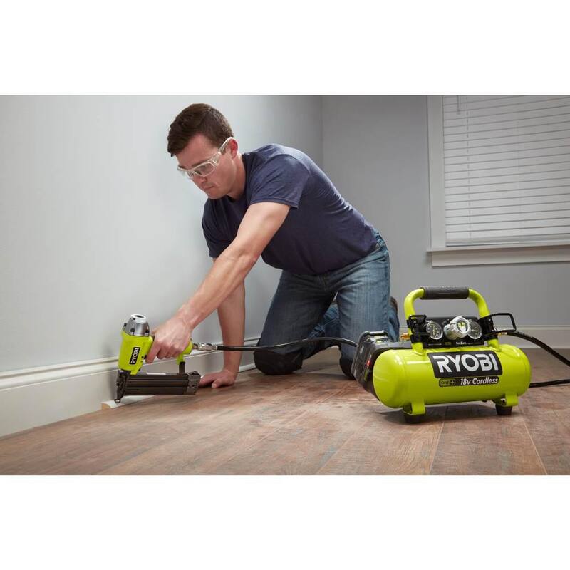 RYOBI ONE+ 1 Gal. 120 PSI Portable 18V Horizontal Air Compressor ( 0.5 CFM at 90 PSI ) - P739