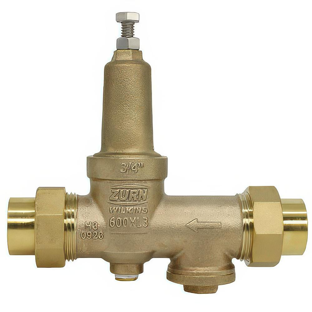 Zurn Pressure Reducing Valves: Pipe Size: 0.75; End Connection: Solder x Solder; Body Material: Bronze - 34-600XL3DUC