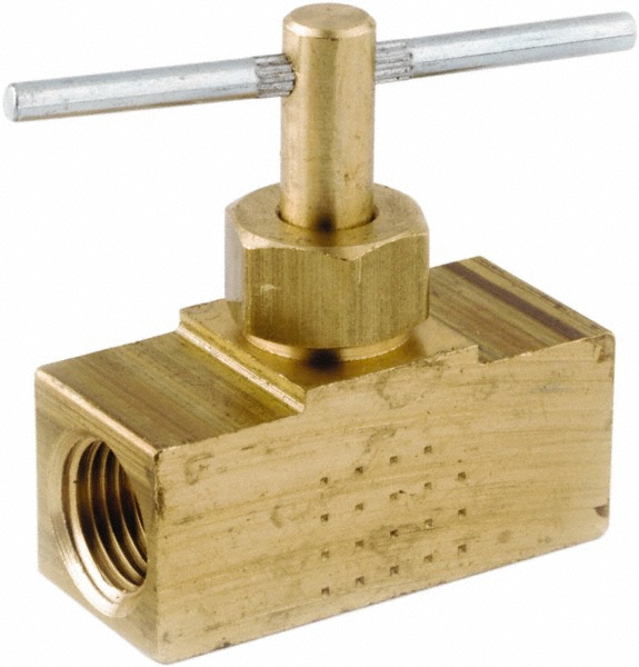 Specialty Mfr Needle Valve: Straight, 1/4" Pipe, Polypropylene Body, Polytetrafluoroethylene Seal - 7030790