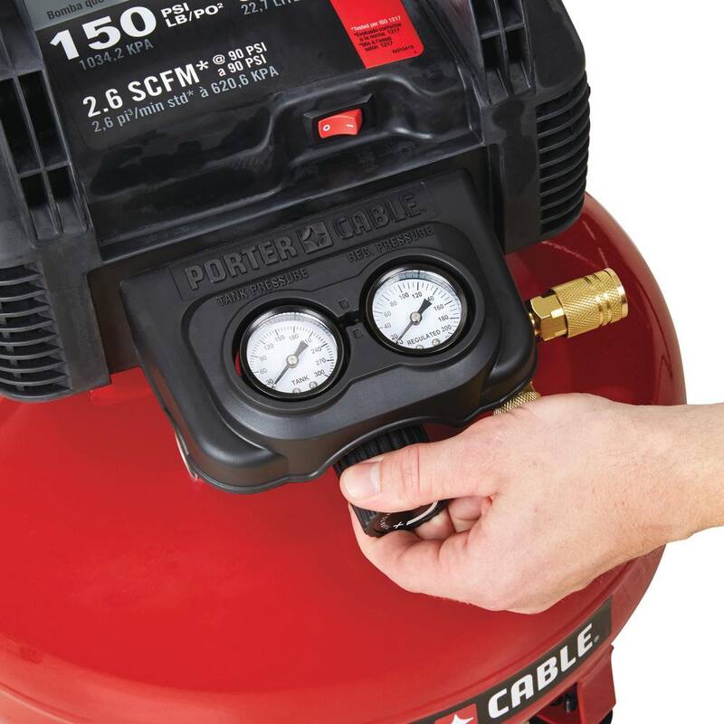 Porter-Cable 6 Gal. Portable Electric Air Compressor with 16-Gauge, 18-Gauge and 23-Gauge Nailer 3 Tool Combo Kit - PCFP3KIT