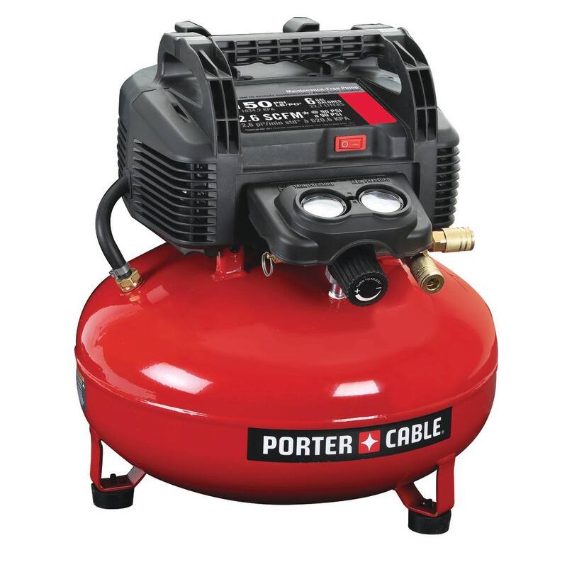Porter-Cable 6 Gal. Portable Electric Air Compressor with 16-Gauge, 18-Gauge and 23-Gauge Nailer 3 Tool Combo Kit - PCFP3KIT