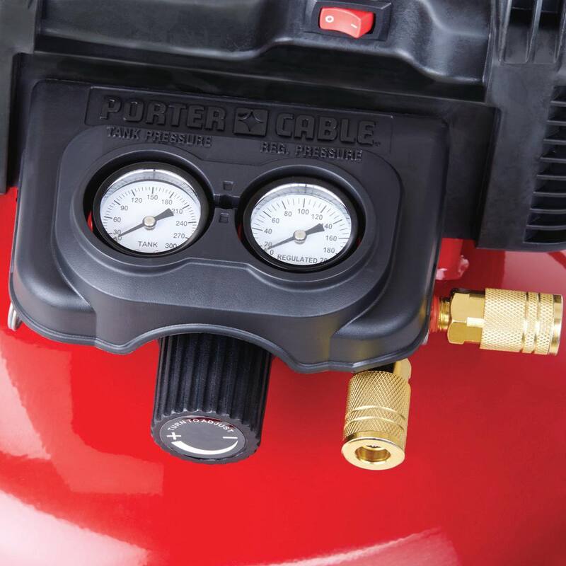 Porter-Cable 6 Gal. Portable Electric Air Compressor with 16-Gauge, 18-Gauge and 23-Gauge Nailer 3 Tool Combo Kit - PCFP3KIT