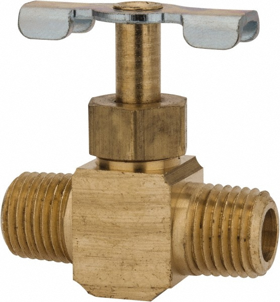 Hayward Flow Control Needle Valve: Straight, 1/2" Pipe, NPT End, Polyvinylchloride Body, FPM Seal - NVA1050T