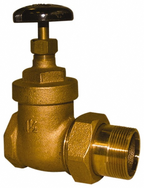 Legend Valve 1/2" Pipe, 200 psi WOG Rating, FNPT x Male Union End Connections, Handwheel Steam Gate Radiator Valve - 110-133
