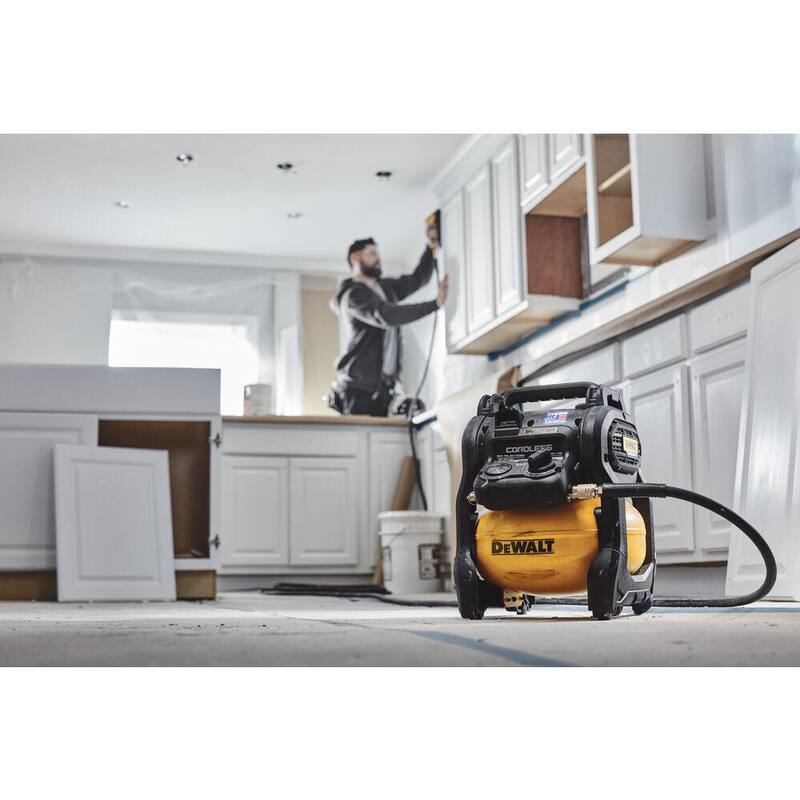 DEWALT 2.5 Gal. 140 psi Portable 20V Cordless Air Compressor Kit with FLEXVOLT Advantage, 6.0Ah FLEXVOLT Battery, and Charger - DCC2520T1
