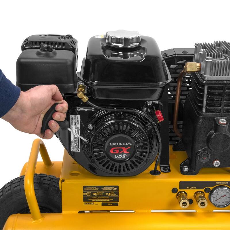 DEWALT 8 Gal. 175 PSI Honda GX160 Gas Powered Wheelbarrow Air Compressor - DXCM081