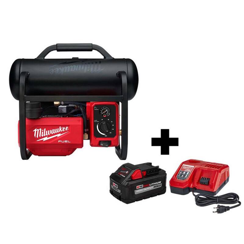 Milwaukee M18 FUEL 18-Volt Lithium-Ion Brushless Cordless 2 Gal. Electric Compact Quiet Compressor Kit W/ 8.0 Ah Battery & Charger - 2840-20-48-59-1880