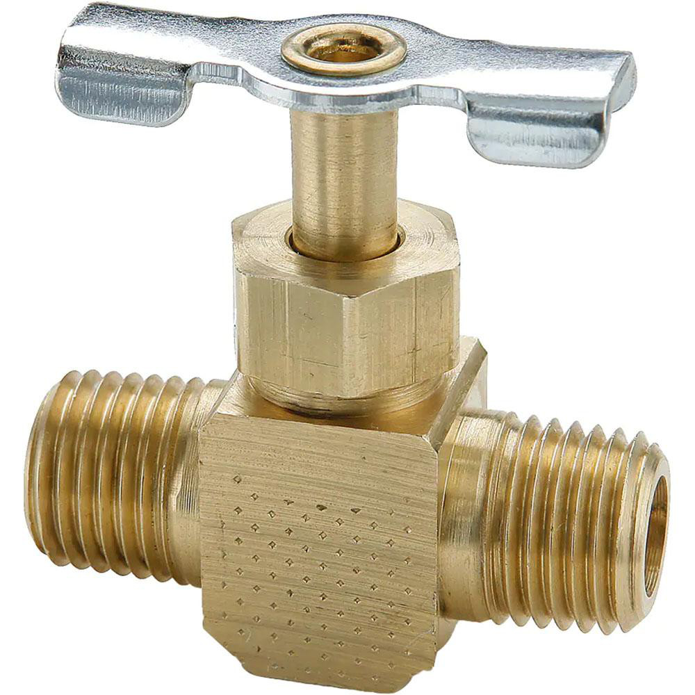Specialty Mfr Needle Valve: Straight, 1/8" Pipe, Polyvinylchloride Body, Polytetrafluoroethylene Seal - 7031990