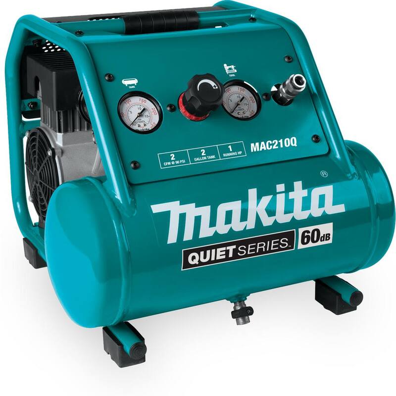 Makita Quiet Series 1 HP, 2 Gallon, Oil-Free, Electric Air Compressor - MAC210Q