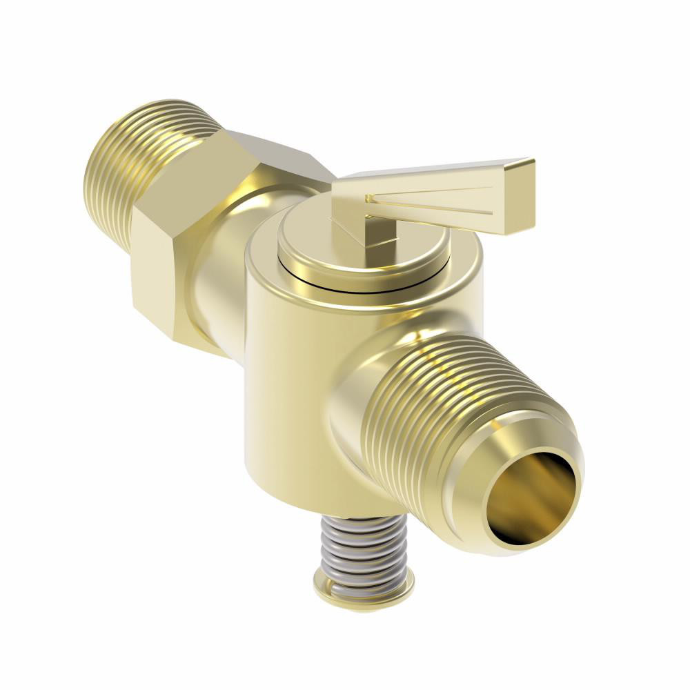 Eaton 3/8" Tube, Steel Straightway Drain Cock & Shutoff Valve - 703