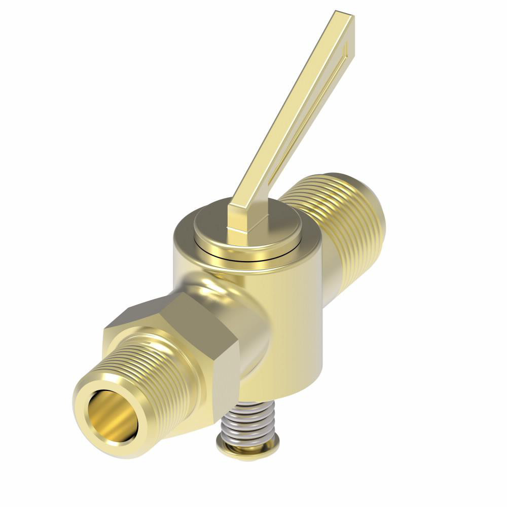 Eaton 3/8" Tube, Steel Straightway Drain Cock & Shutoff Valve - 703