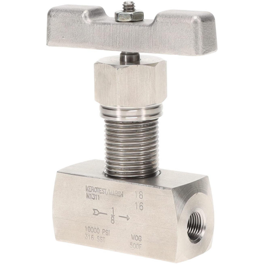Value Collection Needle Valve: Angled, 1" Pipe, Stainless Steel Body - NVA9023